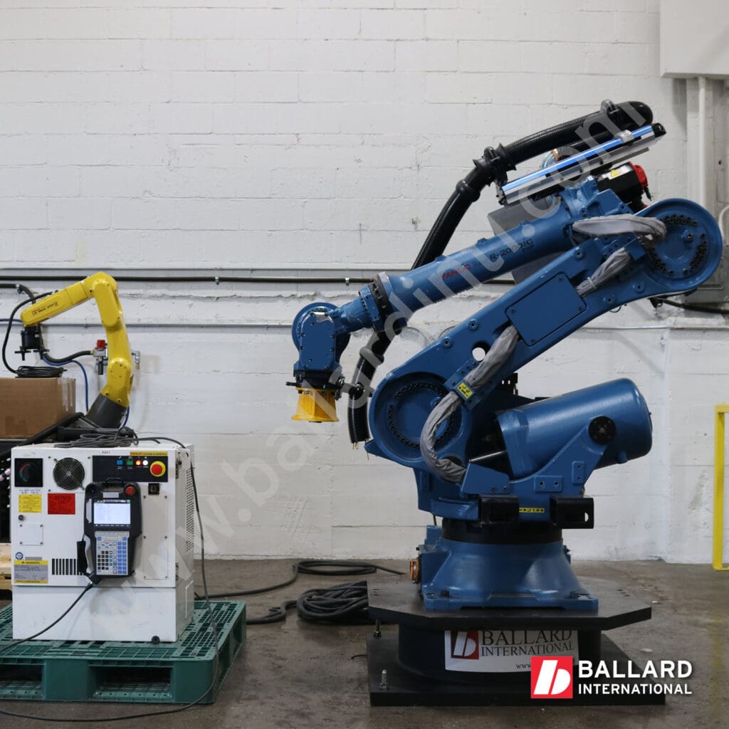 FANUC R-2000iC/210F with R30iB Plus Controller left facing view used industrial robot under power F267655
